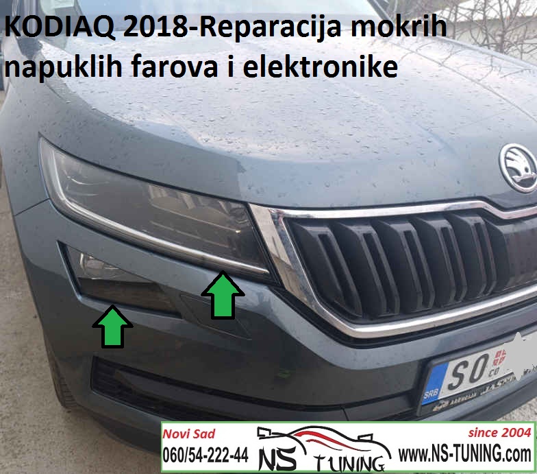 skoda kodiaq 2017 2018 led farovi rosi far pun vode  ne radi reparacija novi sad ns tuning kodiranje